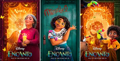 Three posters for Encanto’s release, with Mirabel’s isolation and lack of powers highlighted. Image courtesy of D23.